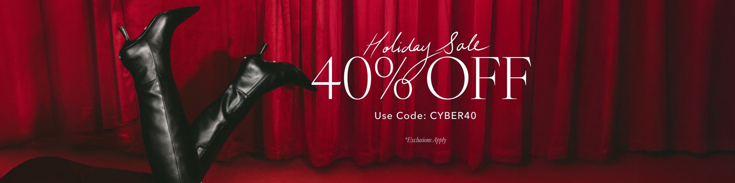 holiday sale. 40% off with code CYBER40. exclusions apply