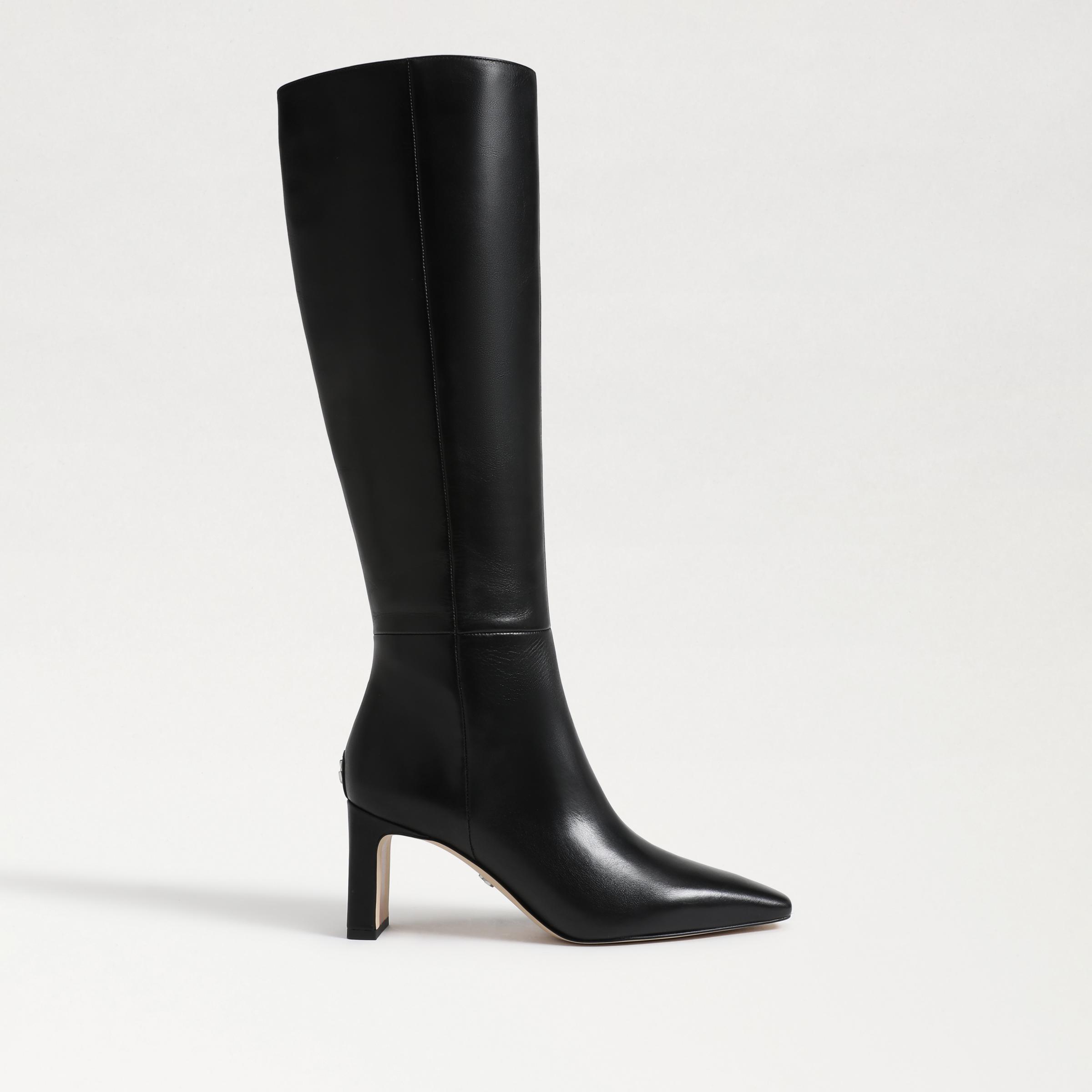 boots featuring the syvlia stiletto knee high boot in black