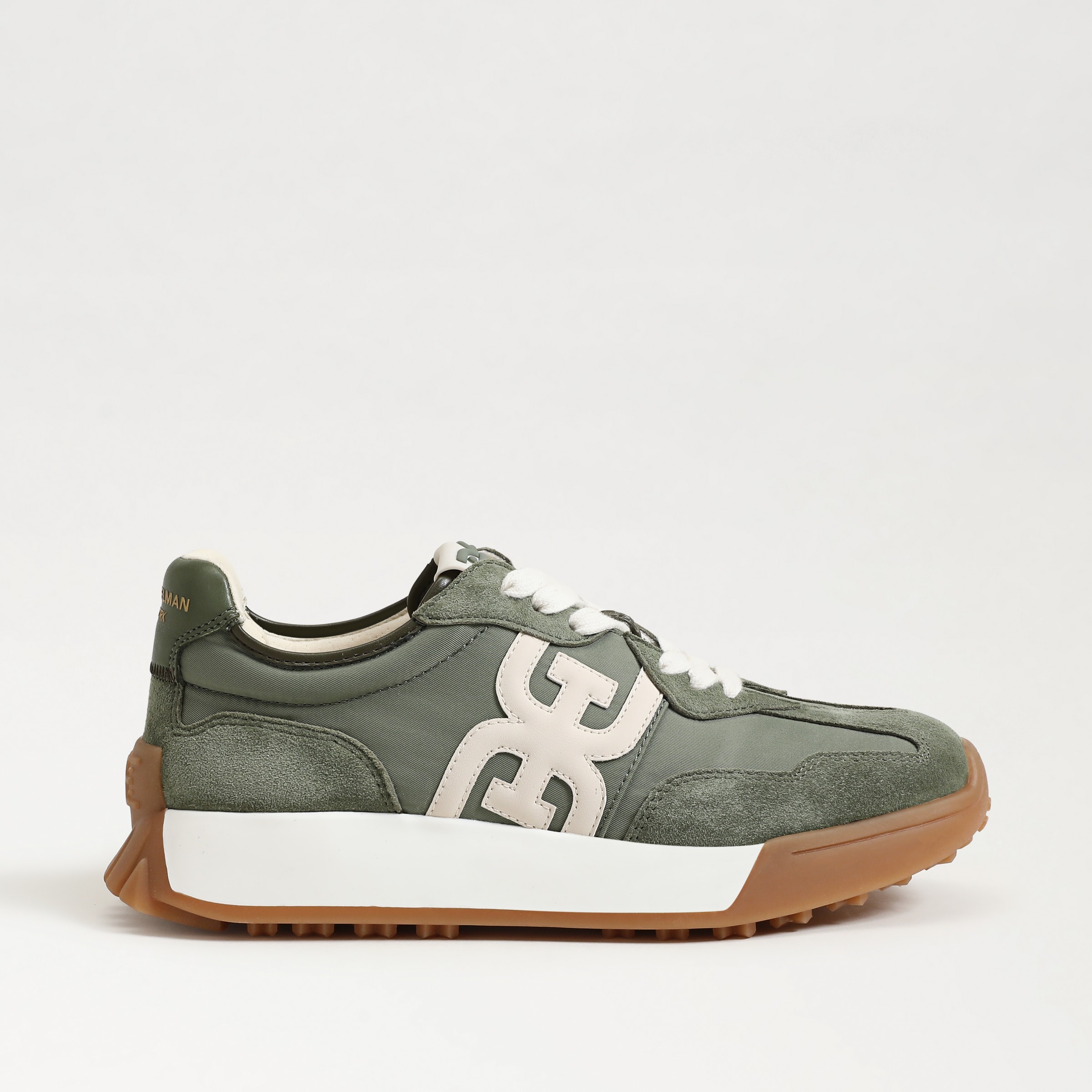 sneakers featuring the langley lace up sneaker in olive multi
