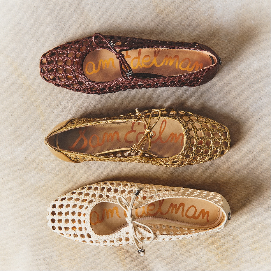 marcie woven ballet flat in various spring colors