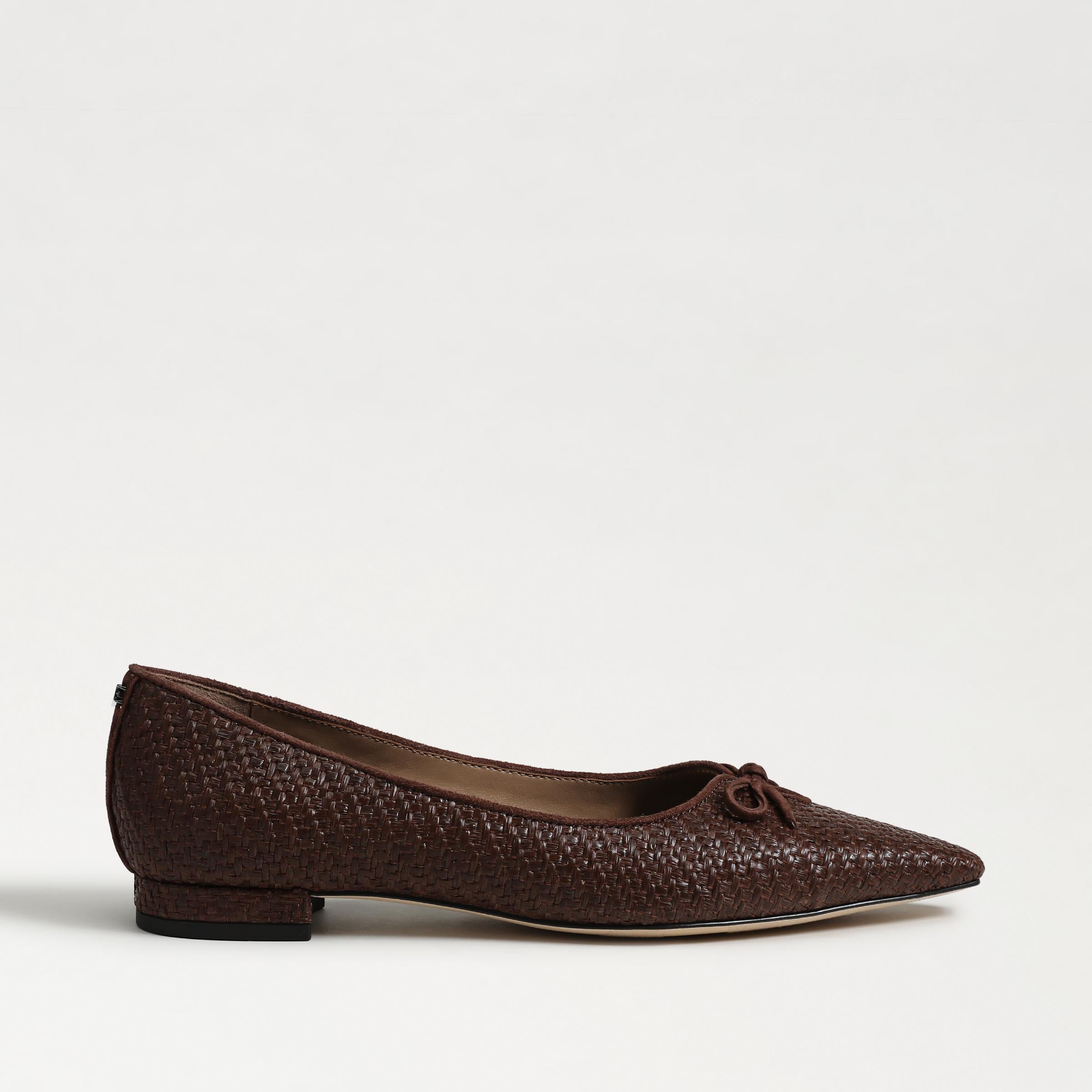 flats featuring the pointed toe esmira flat in the color bourbon