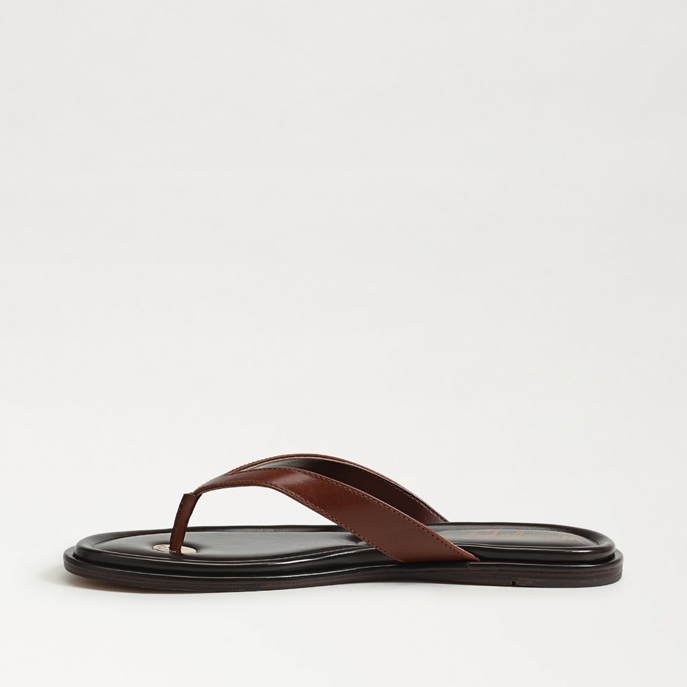 (取寄) サムエデルマン レディース レミ Sam Edelman women Remi Burnt Brandy Sam Edelman Remi Leather Flip Flop | Womens Sandals