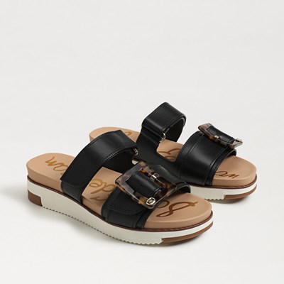 【Sam Edelman】◆Reid Buckle Slide Footbed Sandal◆BLACK◆ Amazon.com | Sam Edelman Reid Slide Sandal Black 5 Medium