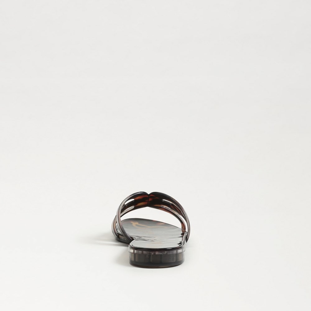 Tortoise Saint Laurent Slide Sandals Tribute Patent Leather Mules