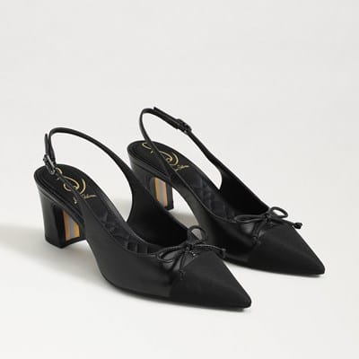 Sam Edelman Rinda Scarpe Décolleté Da Donna Con Tacco 4,6 Cm E Dettaglio Fiocco, Eleganti E Raffinate