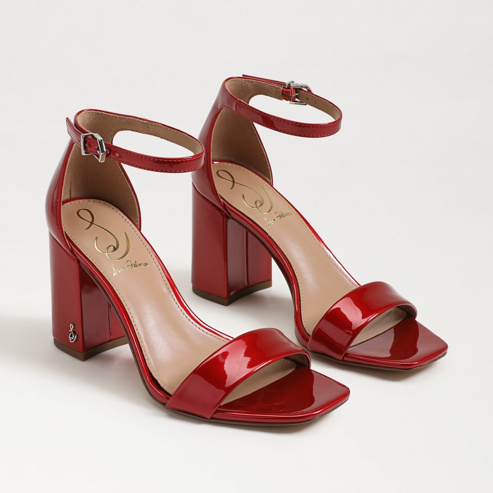 Sam Edelman Kit Black Patent Leather Block Heel Sandals