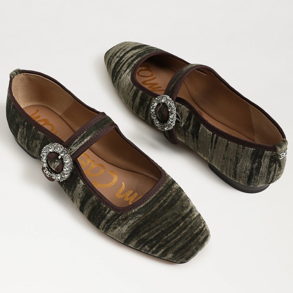 (取寄) サムエデルマン レディース ミカエラ グロウ Sam Edelman women Michaela Glow Winter Moss Crystal Sam Edelman Michaela Glow Mary Jane Flat | Womens Flats and Loafers