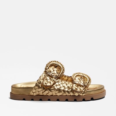 【Sam Edelman】◆Reid Buckle Slide Footbed Sandal◆GOLD◆ Sam Edelman Reid Buckle Slide Footbed Sandal | Women's Sandals