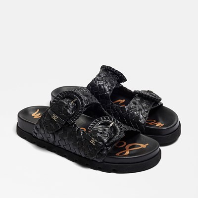 【Sam Edelman】◆Reid Buckle Slide Footbed Sandal◆BLACK◆ Amazon.com | Sam Edelman Reid Slide Sandal Black 5 Medium