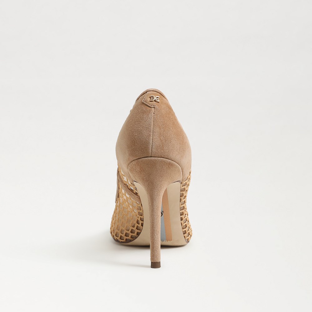 Hazel Polka Dot Mesh Pointed Toe Pump - Back