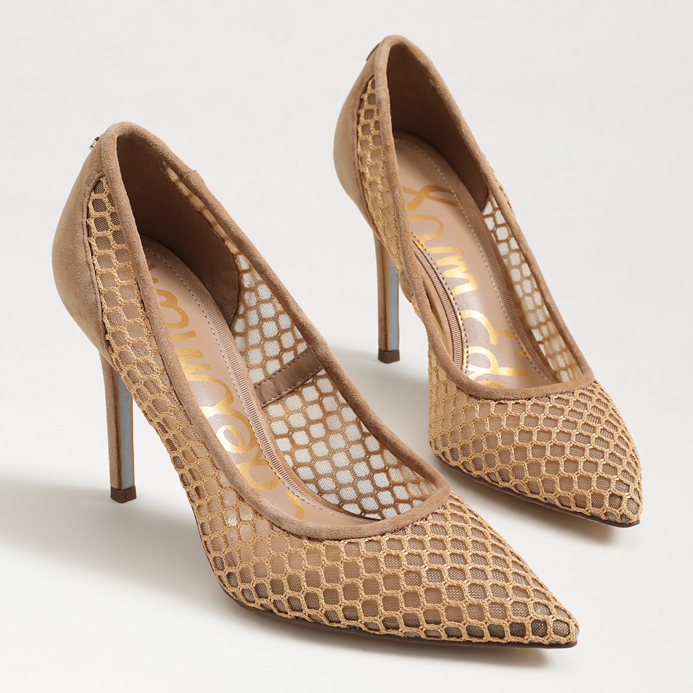 Hazel Polka Dot Mesh Pointed Toe Pump - Detail