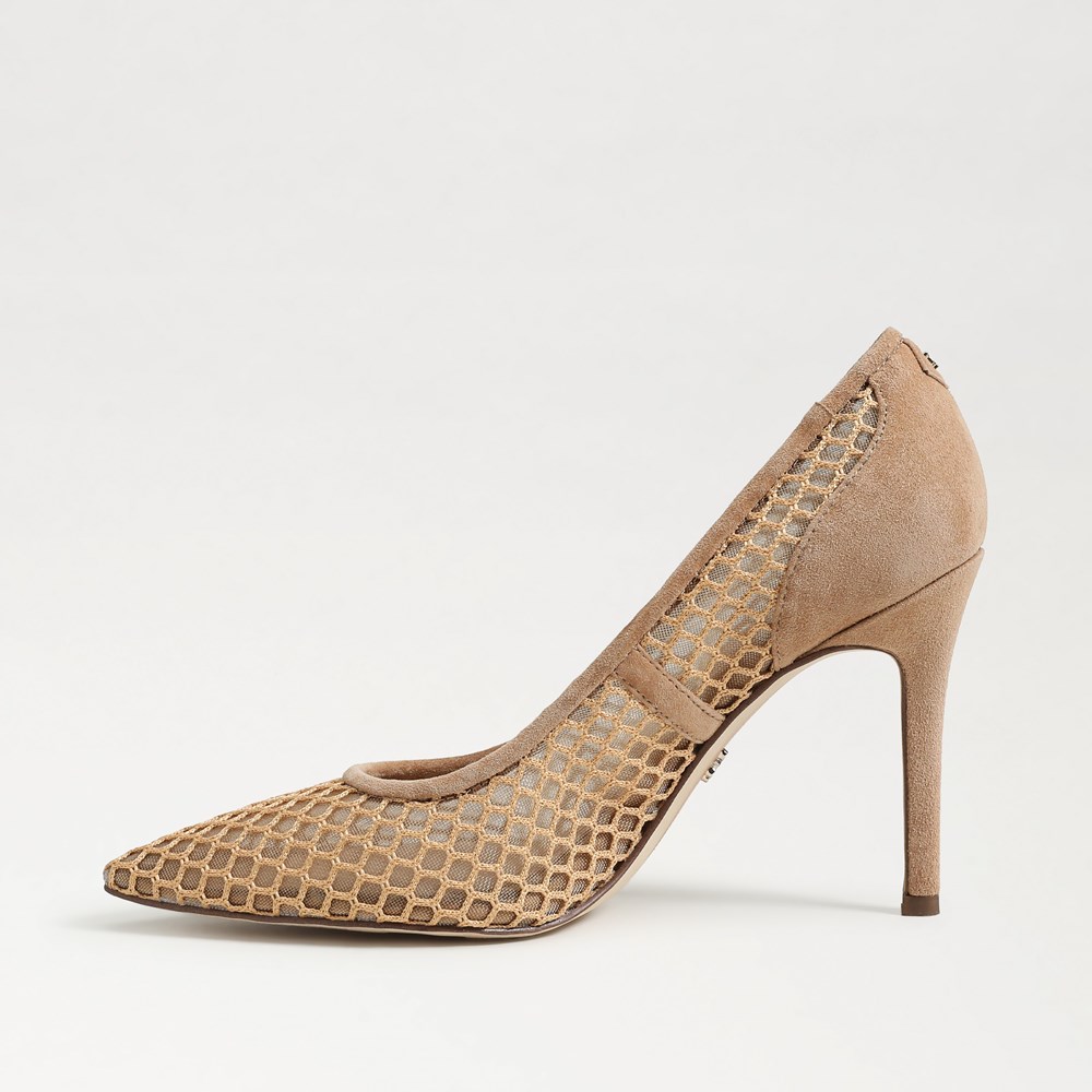Hazel Polka Dot Mesh Pointed Toe Pump - Left