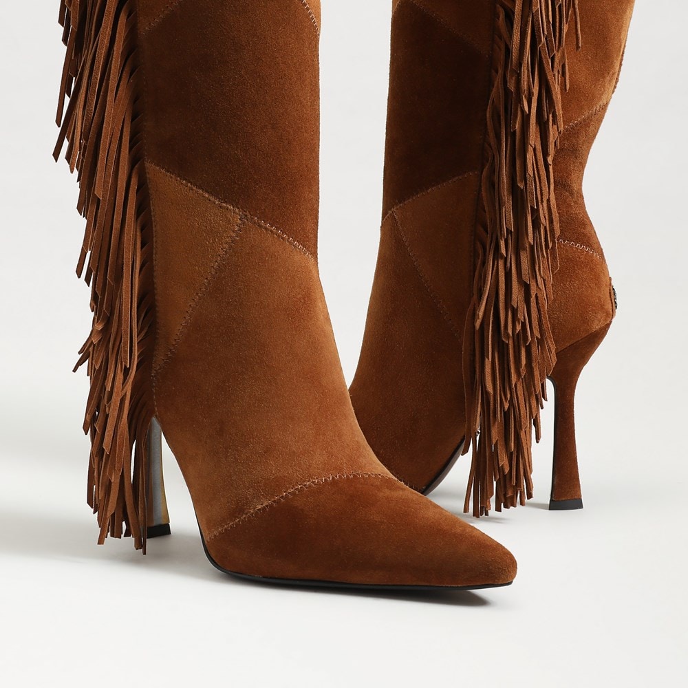 Sam Edelman Ellis Wide Calf Knee High Fringe Boot Womens Boots