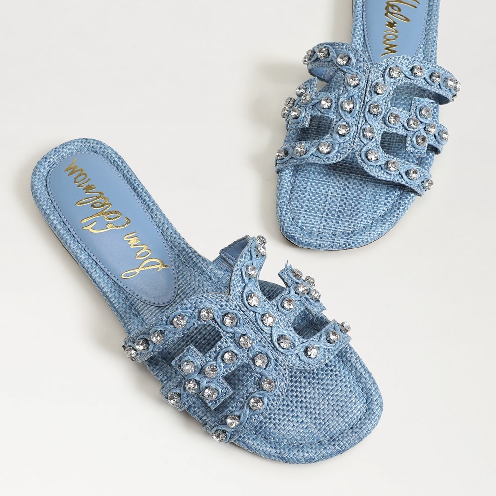 (取寄) サムエデルマン レディース ベイ ジュエル Sam Edelman women Bay Jewel Light Denim Blue Jewel Sam Edelman Bay Jewel Slide Sandal | Womens Sandals