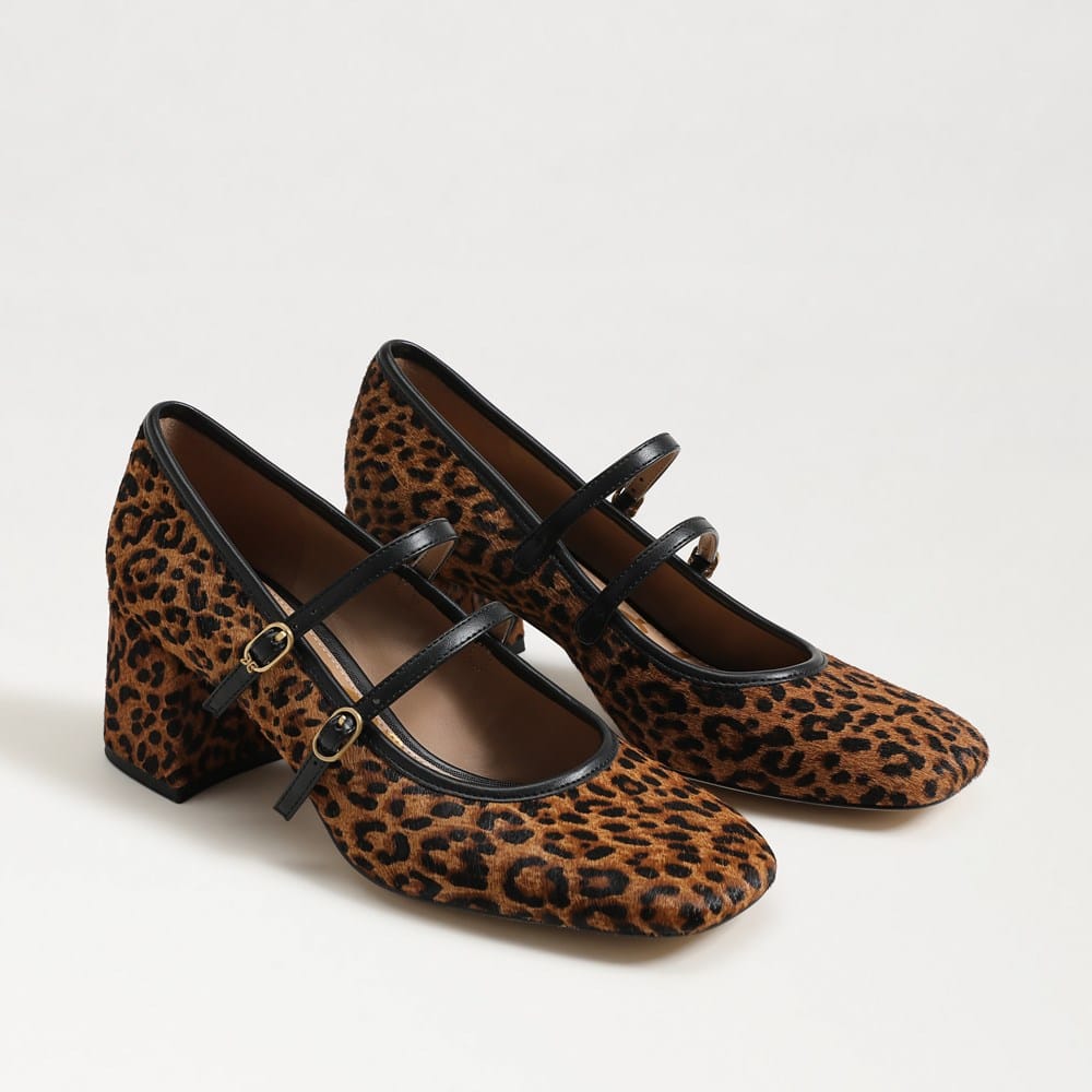 SARAH - Decolleté francesine con tacco alto beige